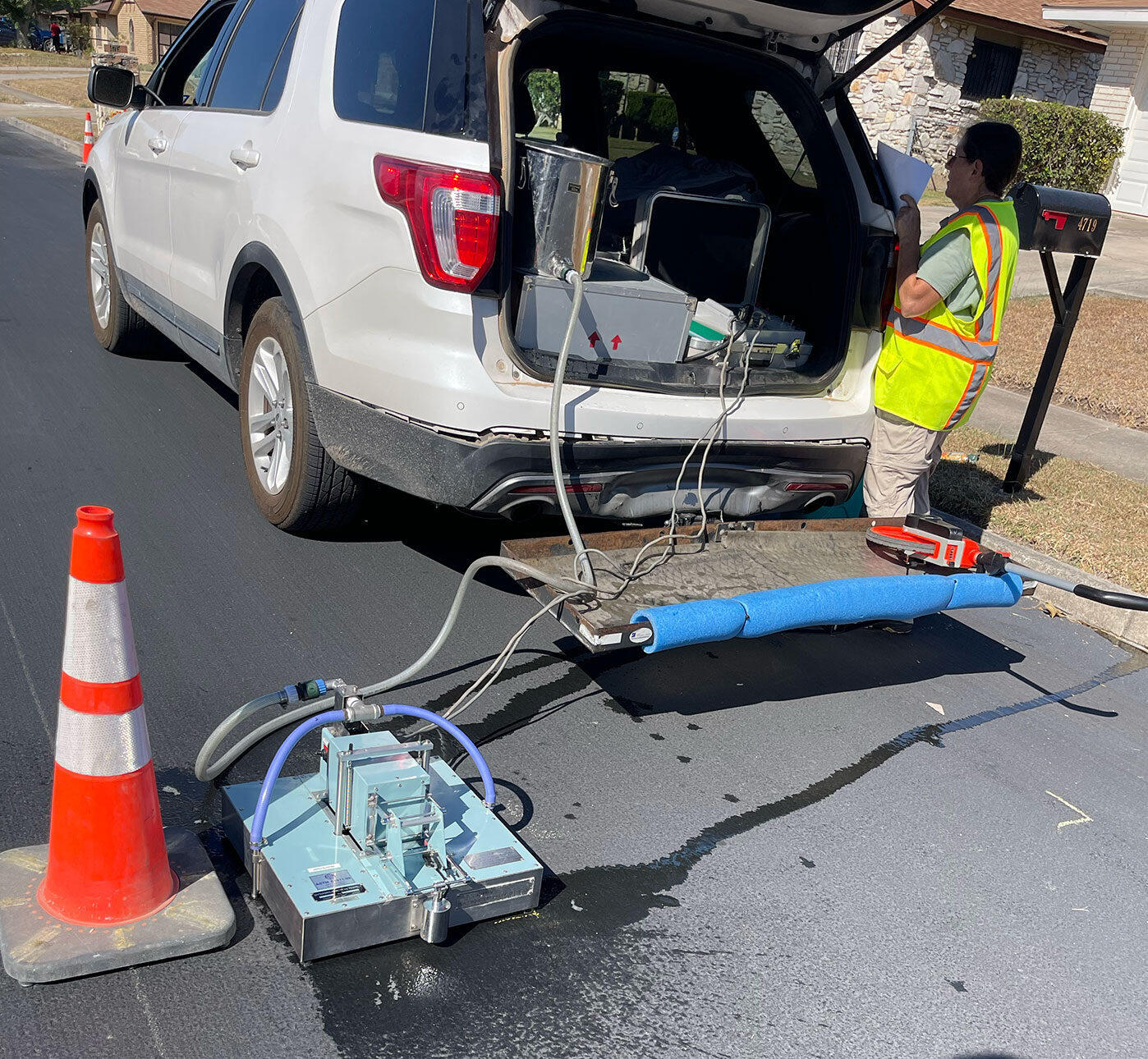 Cool pavement friction testing in San Antonio