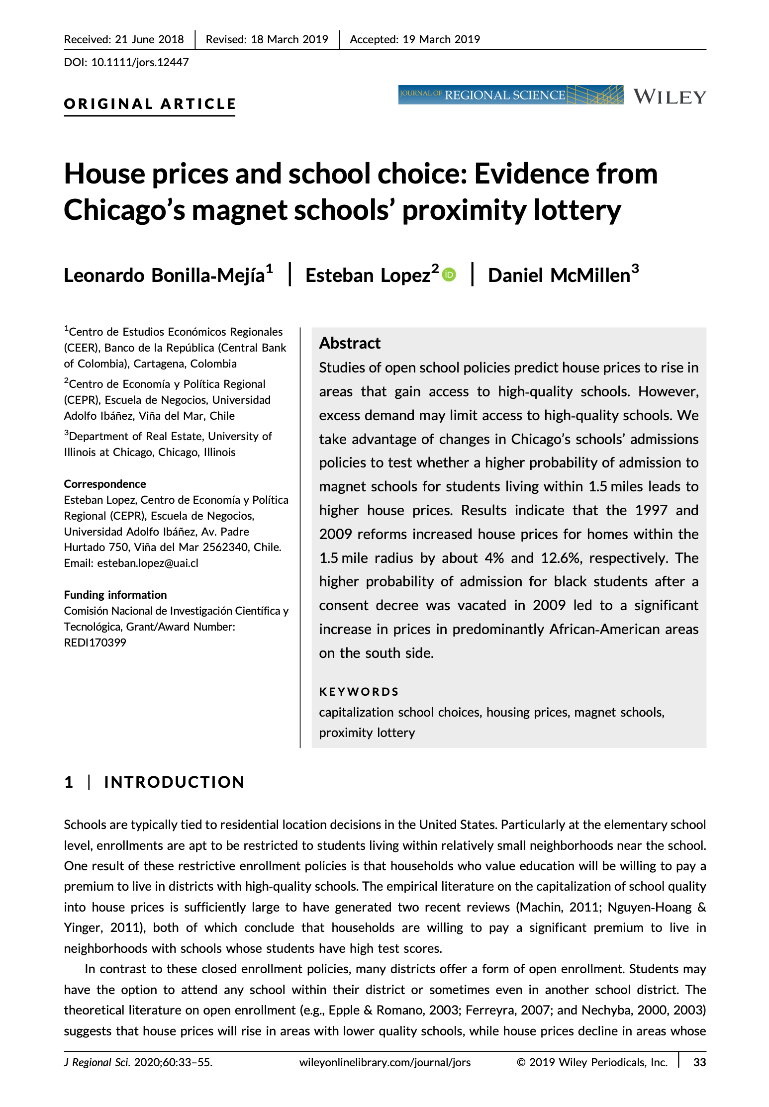 Journal of Regional Science 2019 paper